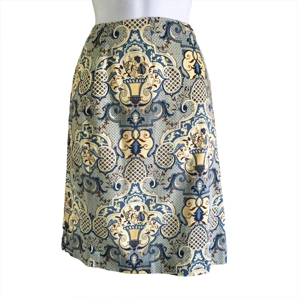 TALBOTS Cotton Print  Skirt Sz 8